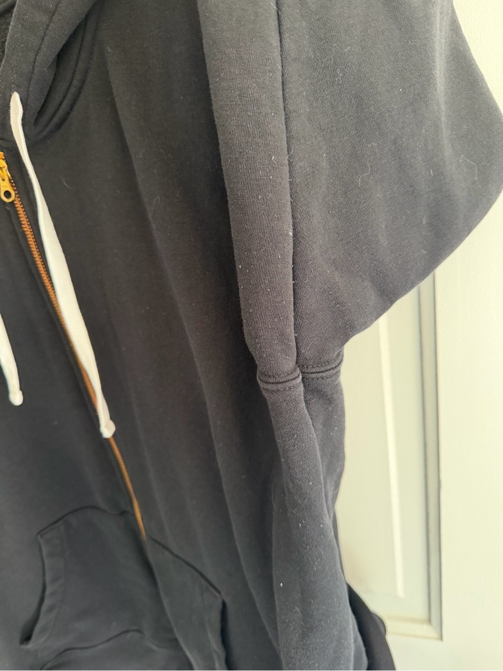 Old Navy Black Full Zip Hoodie XL Cotton Blend Sweatshirt Jacket - Picture 5 of 7